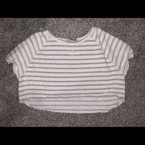 Forever 21 grey/white stripe crop